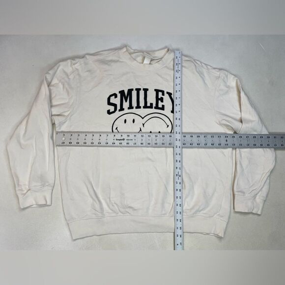 H&M Smiley Graphic Crewneck Swweatshirt Women Large - Picture 5 of 5